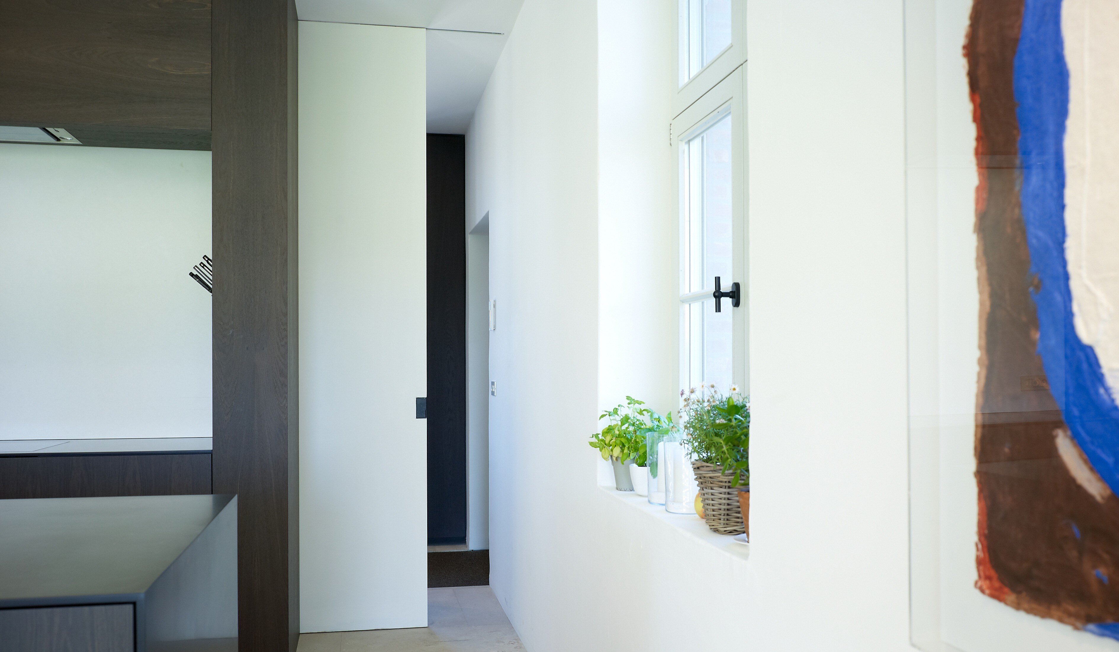 single pocket door in a residential setting