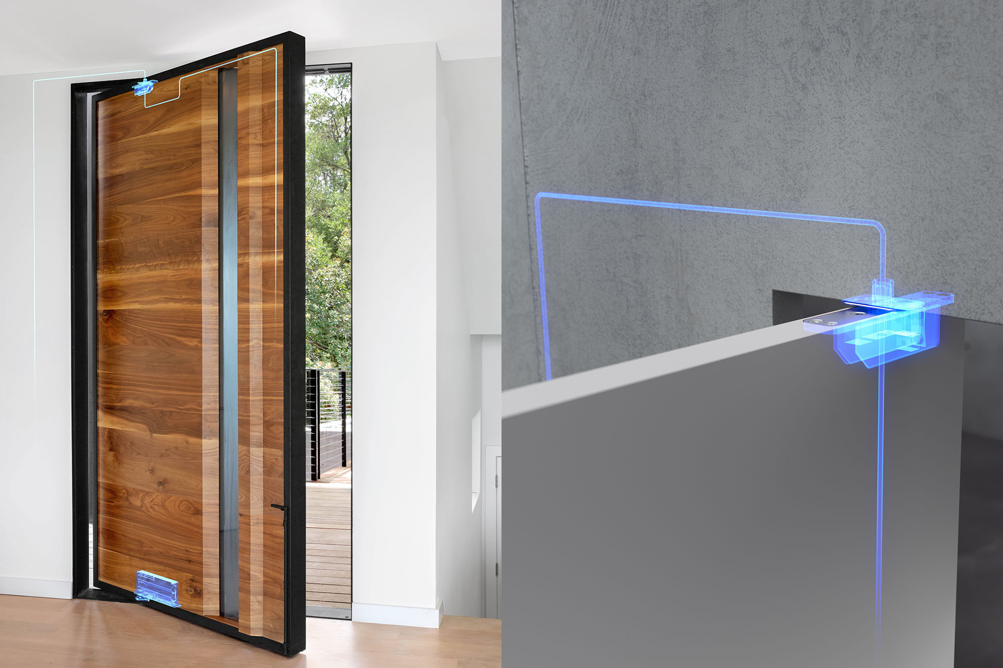 Is it possible to install a power supply to a pivot door?